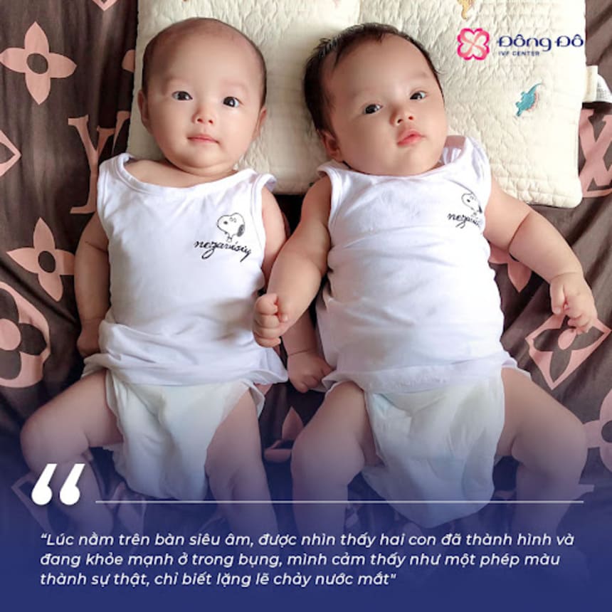 Với sự đồng hành của bác sĩ Cương, hai em bé khoẻ mạnh ra đời sau nhiều năm mong chờ của gia đình 