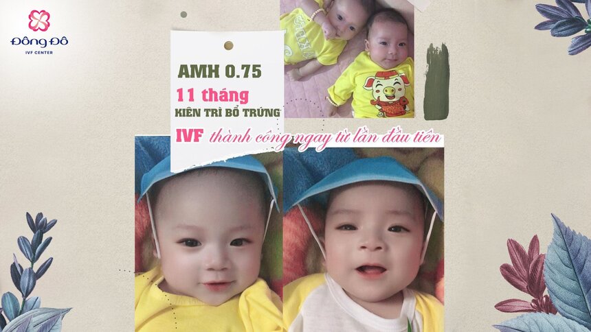 Em bé Hoàng Huy (Bi) và Huy Hoàng (Tin) con chị M