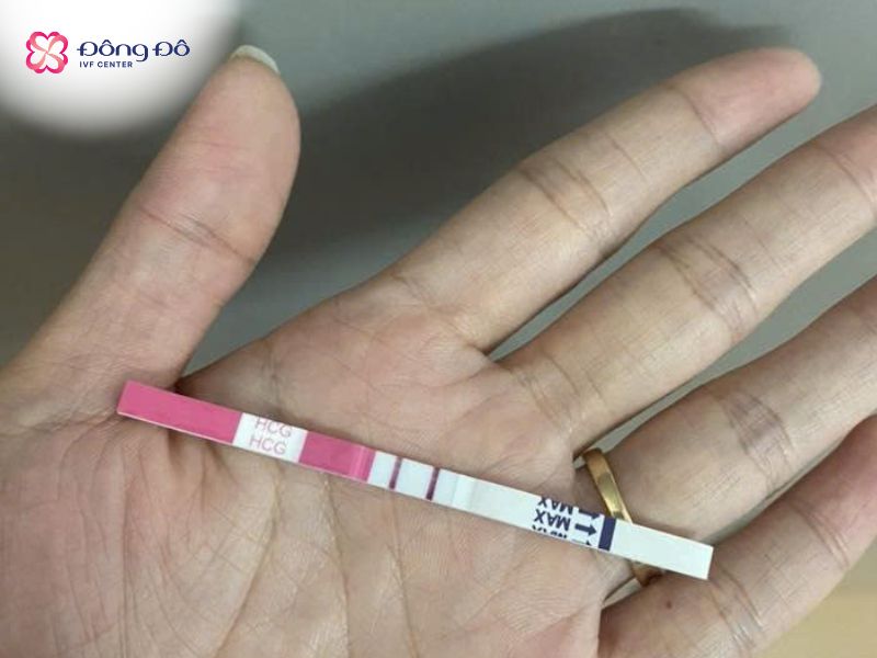 Kết quả thử thai thành công sau bơm IUI của bệnh nhân điều trị tại Đông Đô IVF Center
