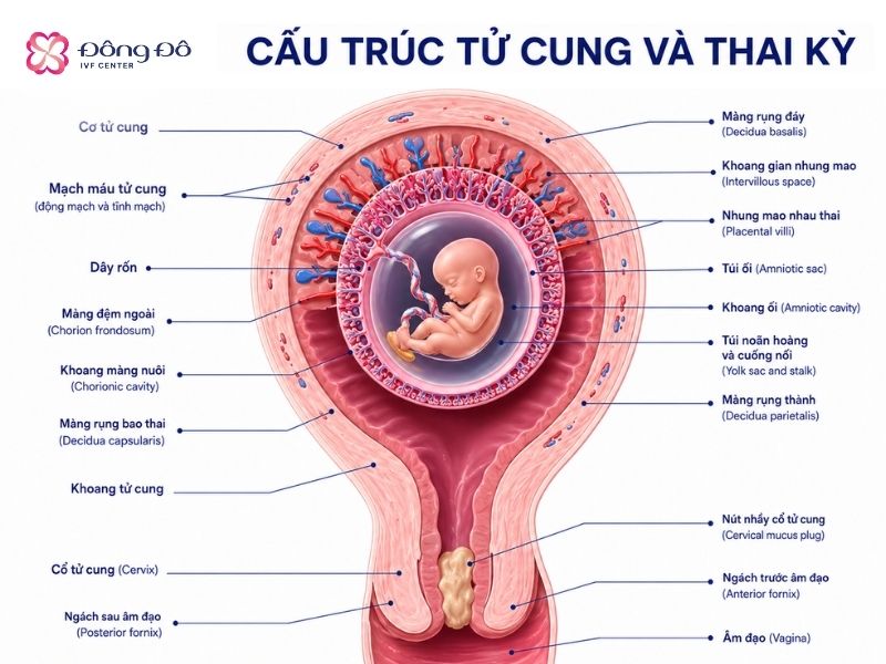 Chi tiết sự thay đổi ở tử cung khi mang thai